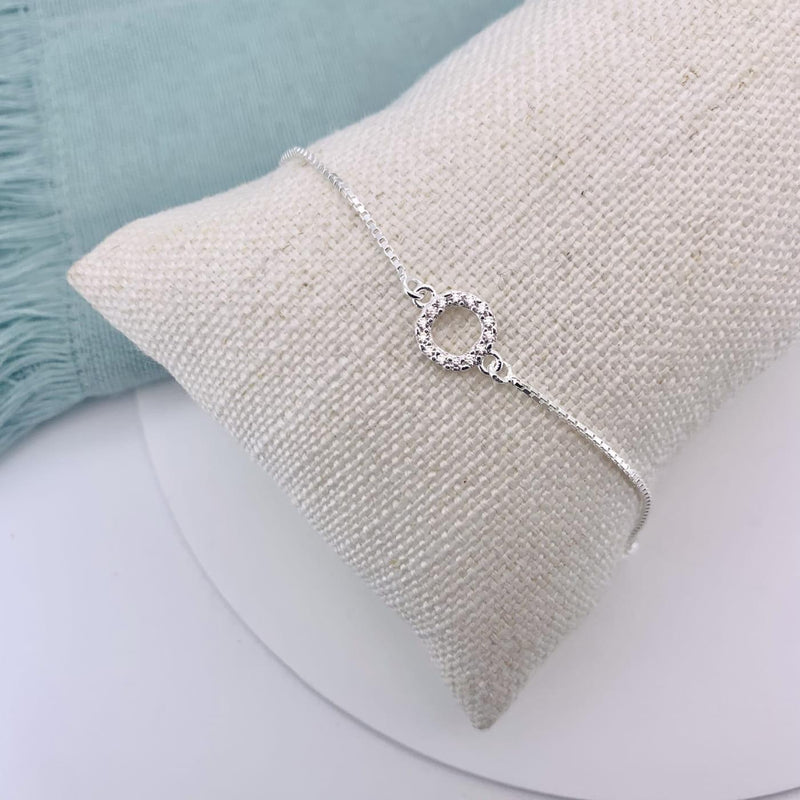 Pulseira Redonda Cravejada Veneziana Prata 925 – Sofisticação e Brilho | Prata & Co