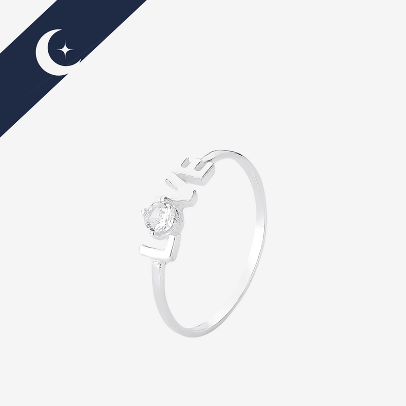 Anel Love com Pedrinha Prata 925 – Prata & Co. | Delicadeza e Sofisticação em Cada Detalhe