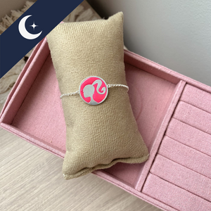 Pulseira Barbie Fundo Resinado Prata 925 – Estilo e Sofisticação | Prata & Co