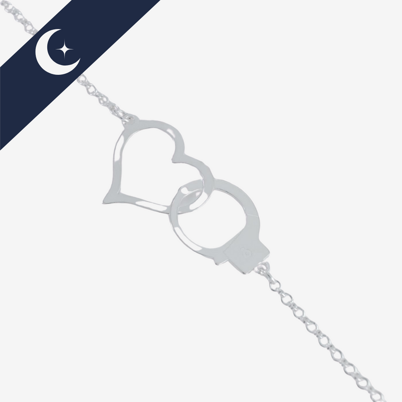 Pulseira Algema com Coração Prata 925 – Sofisticação e Amor | Prata & Co