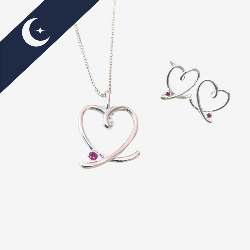 Conjunto Coração Trançado Prata 925 – Sofisticação e Harmonia | Prata & Co