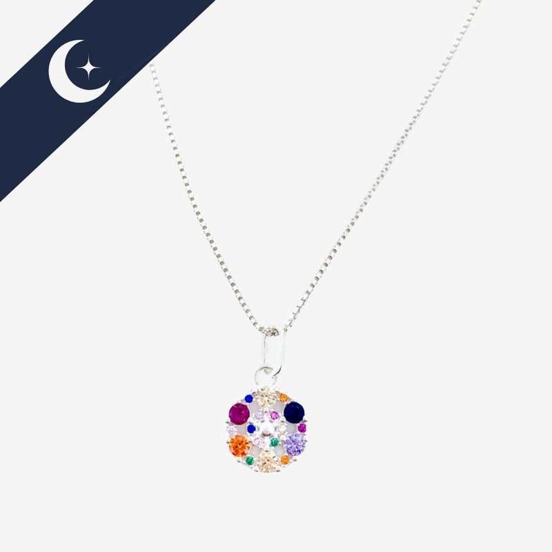 Gargantilha Redonda com Pedras Coloridas Prata 925 – Prata & Co. | Elegância e Brilho Sofisticado