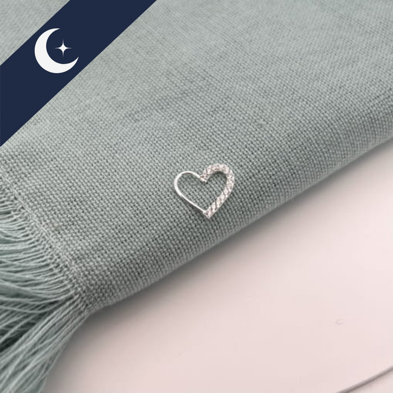 Piercing Coração e Borda Cravejada Prata 925 – Delicadeza e Sofisticação | Prata & Co