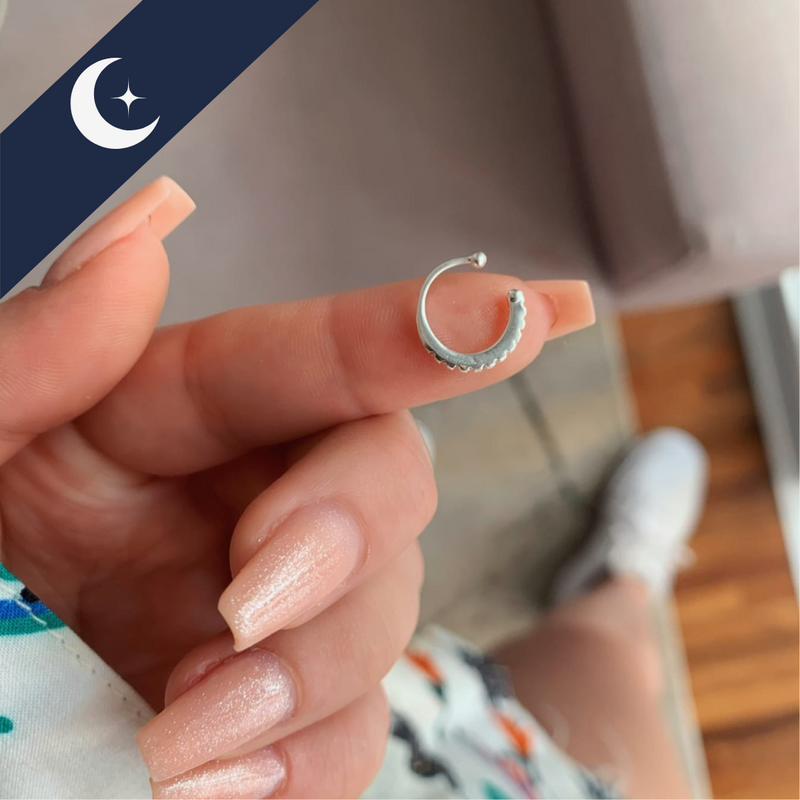 Piercing de Pressão 10 Pedras Prata 925 – Sofisticação e Brilho | Prata & Co