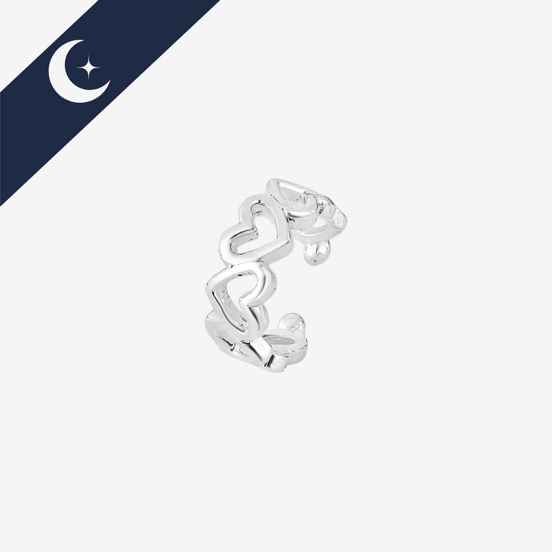 Piercing de Pressão Corações Opostos Prata 925 – Amor e Sofisticação | Prata & Co