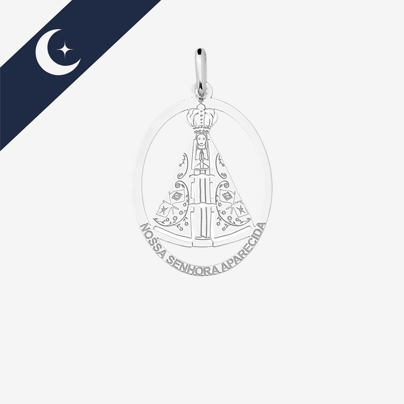 Pingente Nossa Senhora Aparecida Prata 925 – Fé e Proteção | Prata & Co